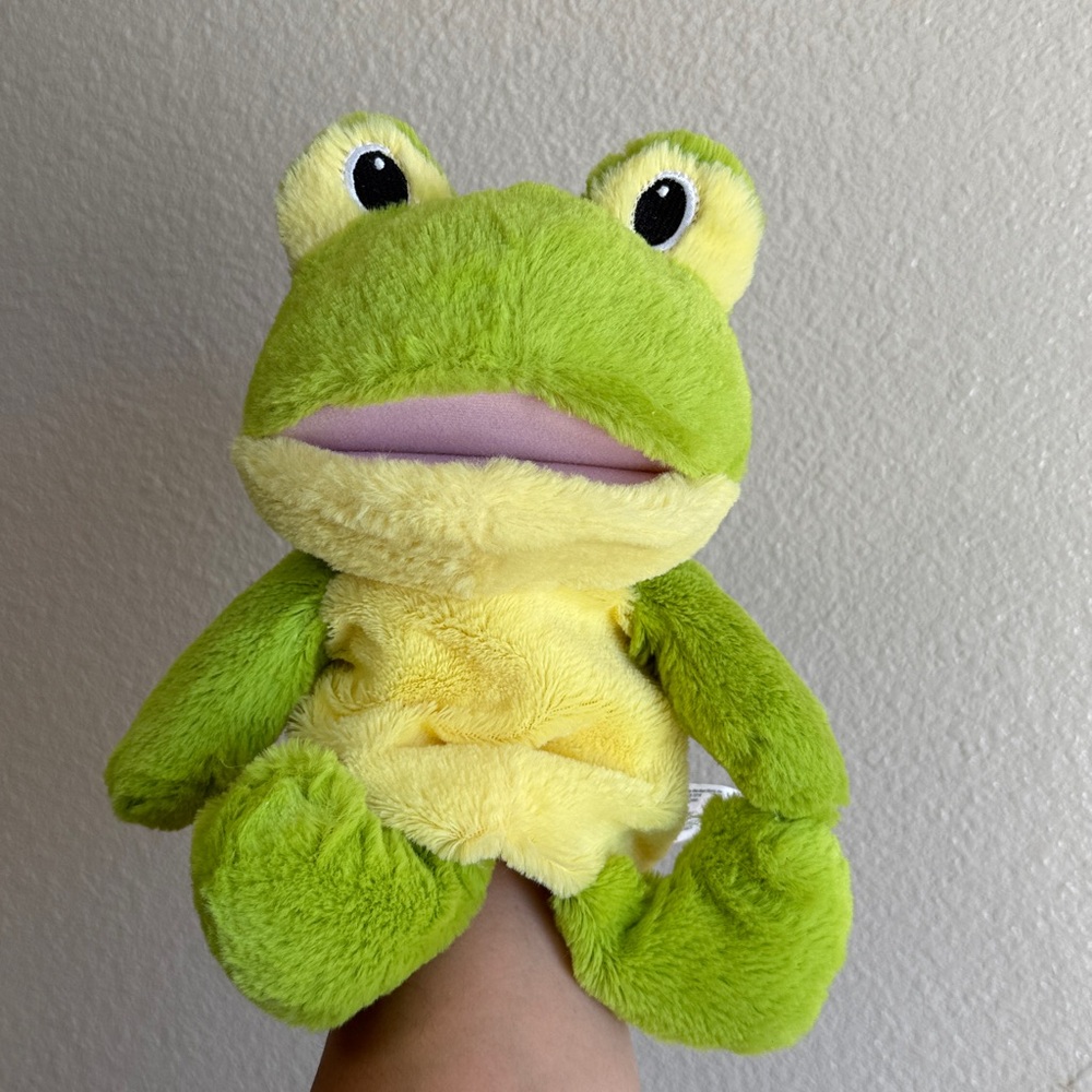 Hand Puppet Toy Green Frog Plush
